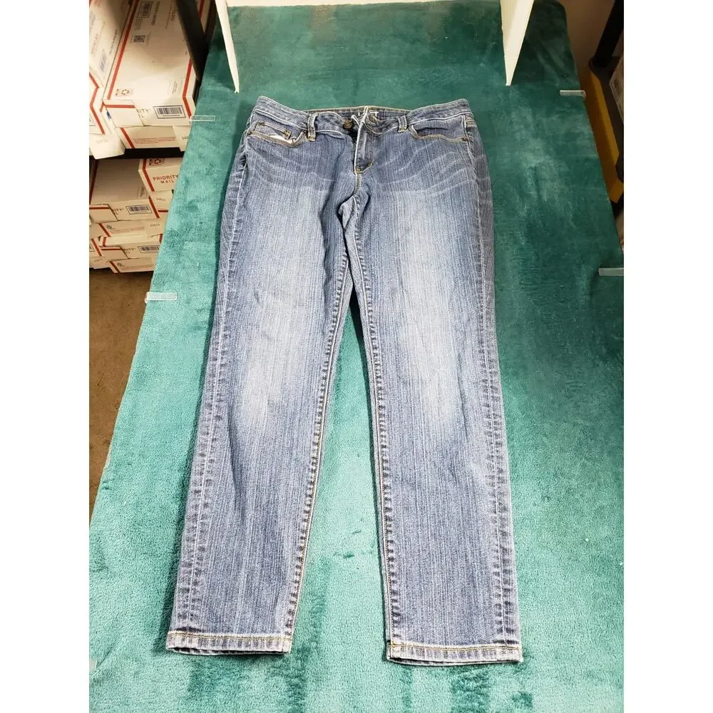 Loft Jeans Size 12 Petite Women Blue Pants Denim Stretch Mid Rise Modern Skinny